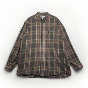Columbia RetroBrown Plaid Men's XL Button Shirt Long Sleeve Lumberjack Outdoor